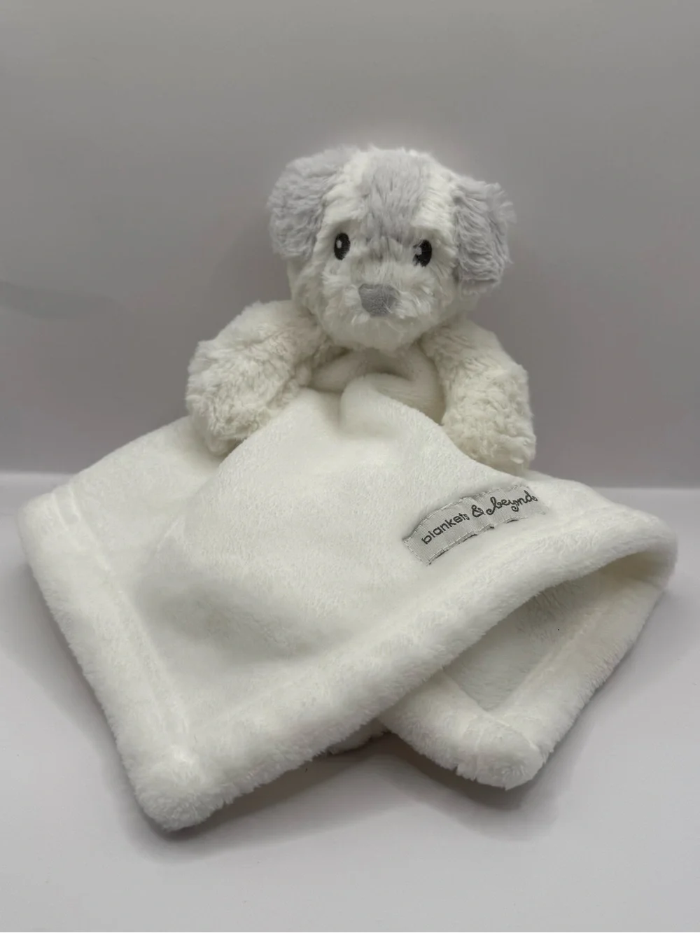 Blankets & Beyond Grey & White Fluffy Dog Lovey Security Blanket